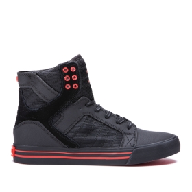 Supra Mens SKYTOP High Top Shoes Black/black/Risk Red | US-40674